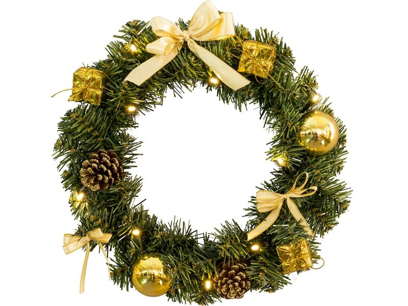 Star Trading Weihnachtskranz, Ø 30 cm, Gold 2 Star Trading Weihnachtskranz, Ø 30 cm, Gold – Bild 2