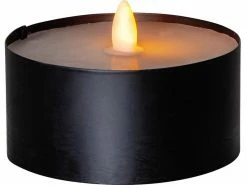Star Trading LED Teelicht Maxi Ø 10 x 7 cm, Schwarz