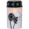 Star Trading LED Grabkerze Dandelion Ø 7 x 12 cm, Weiss