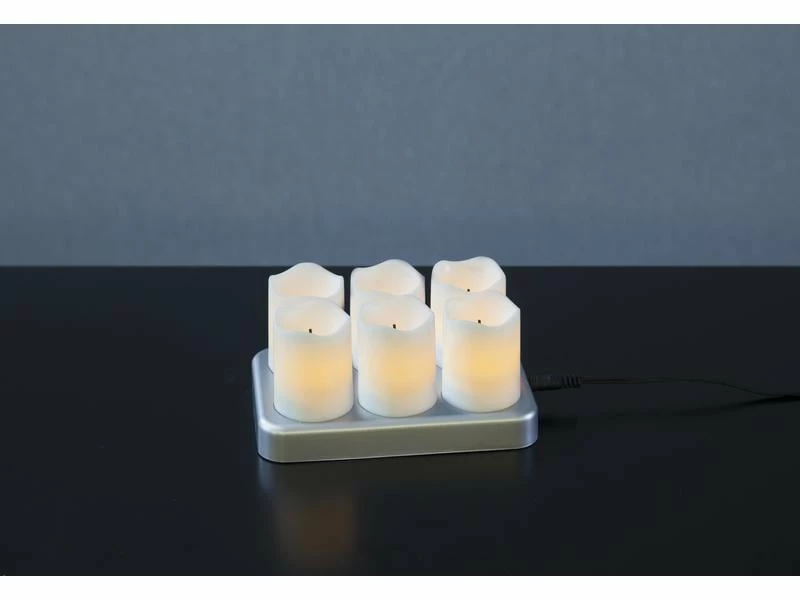 Star Trading LED-Kerzen Set Chargeme Ø 4 x 7 cm, Weiss, 6 Stk 4 Star Trading LED-Kerzen Set Chargeme Ø 4 x 7 cm, Weiss, 6 Stk – Bild 4