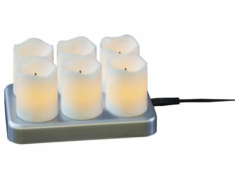 Star Trading LED-Kerzen Set Chargeme Ø 4 x 7 cm, Weiss, 6 Stk 1 Star Trading LED-Kerzen Set Chargeme Ø 4 x 7 cm, Weiss, 6 Stk