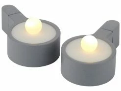 Sirius LED Teelichter Set Amalia Ø 3.9 x 1.8 cm, Grau, 2 Stk
