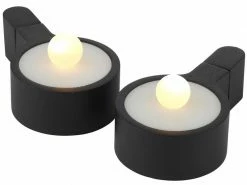 Sirius LED Teelichter Set Amalia Ø 3.9 x 1.8 cm, Schwarz, 2 Stk