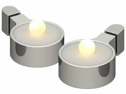 Sirius LED Teelichter Set Amalia Ø 3.9 x 1.8 cm, Silber, 2 Stk