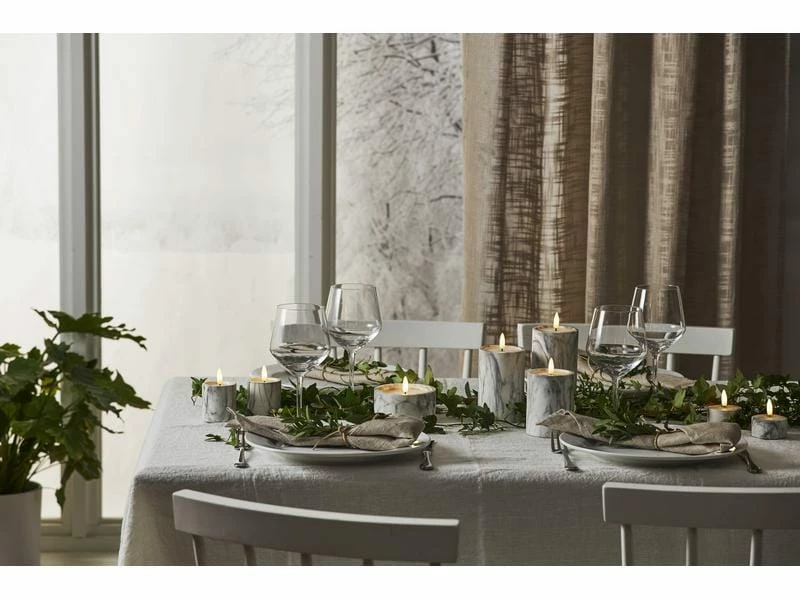 Star Trading LED Teelichter Set Flame Marble Ø 5.5 x 6 cm, Grau, 2 Stk 2 Star Trading LED Teelichter Set Flame Marble Ø 5.5 x 6 cm, Grau, 2 Stk – Bild 2