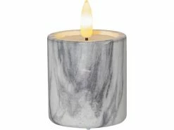 Star Trading LED-Kerze Pillar Flamme Marble Ø 5.5 x 9 cm, Grau, 2 Stk -Weihnachtsbeleuchtung Verkäufe 193859609 xxl