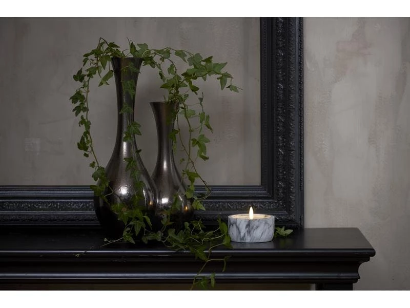 Star Trading LED-Kerze Pillar Flamme Marble Ø 10 x 7.5 cm, Grau 2 Star Trading LED-Kerze Pillar Flamme Marble Ø 10 x 7.5 cm, Grau – Bild 2