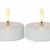 Star Trading LED Teelichter Set Flamme Ø 5.8 x 5.5 cm, Weiss, 2 Stk