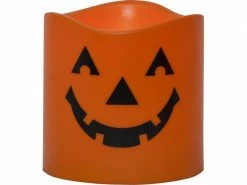 Star Trading LED-Kerze Halloween, Ø 15 x 15 cm, Orange