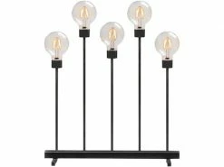Konstsmide Metallleuchter mit 5 runden Glühbirnen, 45 x 54 cm