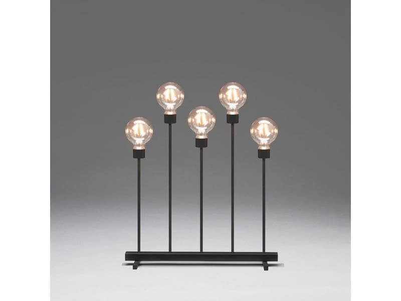 Konstsmide Metallleuchter mit 5 runden Glühbirnen, 45 x 54 cm 2 Konstsmide Metallleuchter mit 5 runden Glühbirnen, 45 x 54 cm – Bild 2