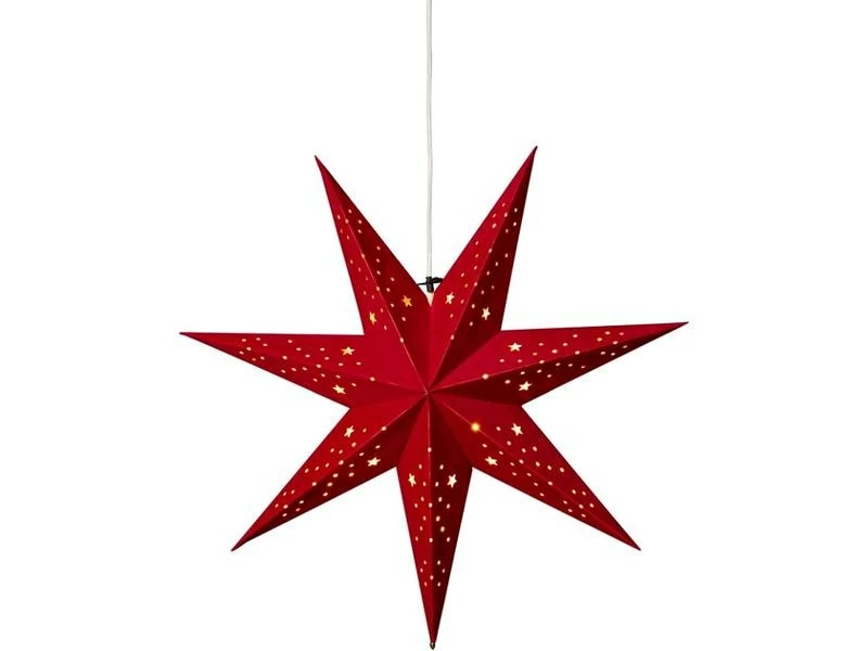 Konstsmide Papierstern mit Samt, Rot, 60 cm 1 Konstsmide Papierstern mit Samt, Rot, 60 cm