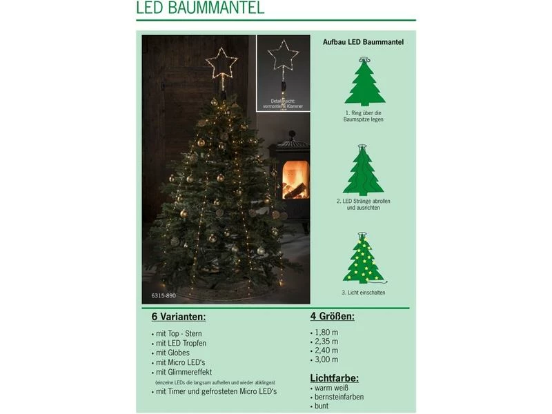 Konstsmide LED-Baummantel mit Ring, 150 LED, 1.8 m, Indoor 7 Konstsmide LED-Baummantel mit Ring, 150 LED, 1.8 m, Indoor – Bild 7