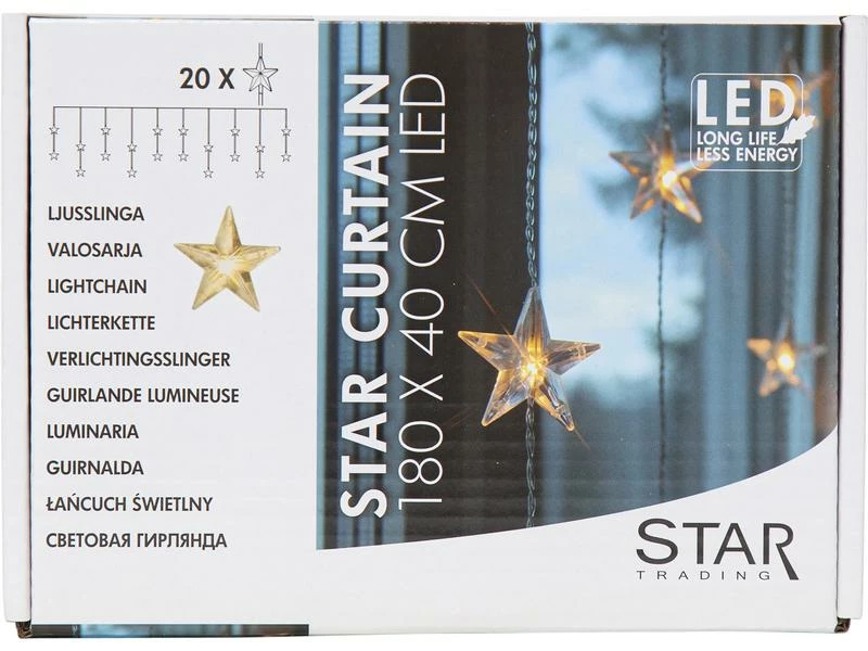 Star Trading LED-Lichtervorhang Stern 20 LED, 180 cm 2 Star Trading LED-Lichtervorhang Stern 20 LED, 180 cm – Bild 2