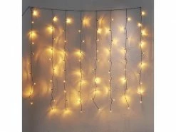 Star Trading LED-Lichtervorhang Golden 80 LED, 130 cm, outdoor