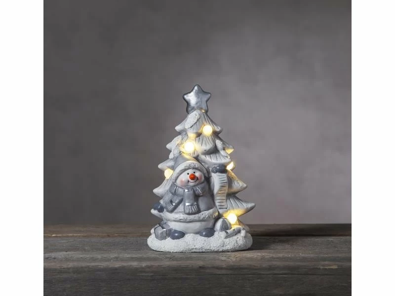 Star Trading LED-Figur Schneemann mit Weihnachtsbaum, 23 cm, Weiss 2 Star Trading LED-Figur Schneemann mit Weihnachtsbaum, 23 cm, Weiss – Bild 2