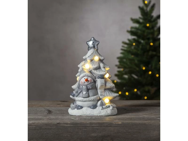 Star Trading LED-Figur Schneemann mit Weihnachtsbaum, 23 cm, Weiss 3 Star Trading LED-Figur Schneemann mit Weihnachtsbaum, 23 cm, Weiss – Bild 3