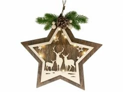 Dameco Hänger Stern mit Hirsch, 34 cm