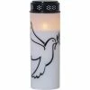 Star Trading LED Grabkerze Dove, Ø 7 x 21 cm, Weiss