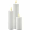 Sirius LED-Kerzen Set Smilla, 10/15/20 cm, Weiss, Wiederaufladbar