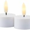 Sirius LED Teelichter Set Sille Ø 4x2.2 cm, Weiss, 2 Stk, Aufladbar