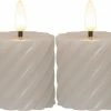 Star Trading LED-Kerzen Set Flamme Swirl, Ø 5 x 7.5 cm, Beige, 2 Stk