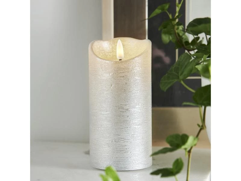 Star Trading LED-Kerze Flamme Rustic, Ø 7.5 x 15 cm, Silber 2 Star Trading LED-Kerze Flamme Rustic, Ø 7.5 x 15 cm, Silber – Bild 2