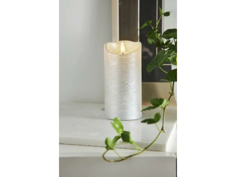 Star Trading LED-Kerze Flamme Rustic, Ø 7.5 x 15 cm, Silber 3 Star Trading LED-Kerze Flamme Rustic, Ø 7.5 x 15 cm, Silber – Bild 3