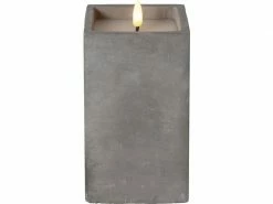 Star Trading LED-Kerze Flamme Cem, 9 x 9 x 16.5 cm, Grau