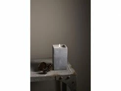 Star Trading LED-Kerze Flamme Cem, 9 x 9 x 16.5 cm, Grau -Weihnachtsbeleuchtung Verkäufe 218232020 xxl