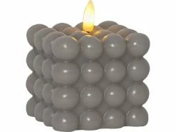 Star Trading LED-Kerze Flamme Dot, 7.5 x 7.5 x 9.5 cm, Grau