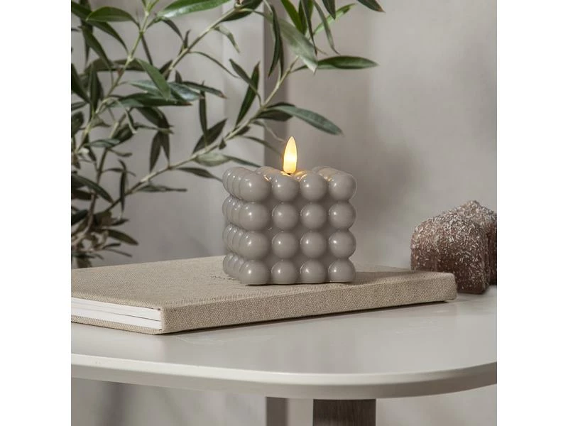 Star Trading LED-Kerze Flamme Dot, 7.5 x 7.5 x 9.5 cm, Grau 2 Star Trading LED-Kerze Flamme Dot, 7.5 x 7.5 x 9.5 cm, Grau – Bild 2