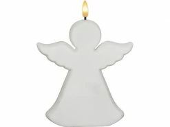 Star Trading LED Grabkerze Flamme Angel, Weiss