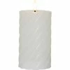 Star Trading LED-Kerze Pillar Flamme Swirl, Ø 7.5 x 15 cm, Weiss
