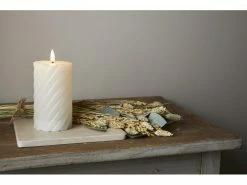 Star Trading LED-Kerze Pillar Flamme Swirl, Ø 7.5 x 15 cm, Weiss -Weihnachtsbeleuchtung Verkäufe 218272164 xxl