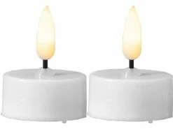 Star Trading LED Teelichter Set Flamme Ø 3.8 x 5 cm, Weiss, 2 Stk