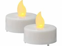 Star Trading LED Teelichter Set Paulo Ø 4 x 4 cm, Weiss, 2 Stk