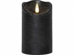 Star Trading LED-Kerze Flamme Rustic, Ø 7.5 x 12.5 cm, Schwarz