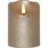 Star Trading LED-Kerze Flamme Rustic, Ø 7.5 x 10 cm, Gold