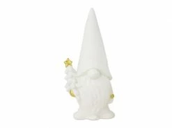 Riffelmacher Weihnachtsfigur Wichtel mit Baum, 31 cm, Weiss/Gold