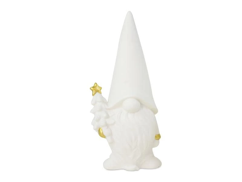 Riffelmacher Weihnachtsfigur Wichtel mit Baum, 31 cm, Weiss/Gold 1 Riffelmacher Weihnachtsfigur Wichtel mit Baum, 31 cm, Weiss/Gold
