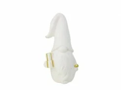 Riffelmacher Weihnachtsfigur Wichtel mit Geschenk, 31 cm, Weiss/Gold