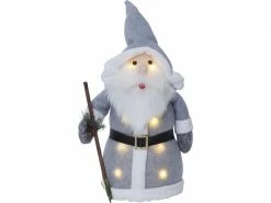 Star Trading LED-Figur Weihnachtsmann Joylight, 38 cm, Grau
