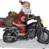 Star Trading LED-Figur Nikolaus auf Motorrad, 26 cm, Rot