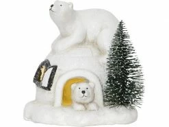 Star Trading LED-Figur Paar Polar mit Iglu, 13 cm, Weiss