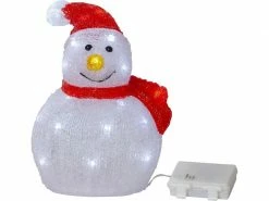 Star Trading LED-Figur Crystalo Schneemann, 25 cm, Transparent