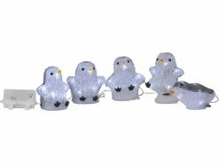 Star Trading LED-Figur Crystalo Pinguin Set, 12 cm, Grau