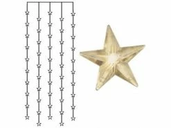 Star Trading LED-Lichtervorhang 0.9 m mit Sternen, 50 LED, Indoor