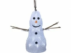 Star Trading LED-Figur Crystaline Schneemann, 26 cm, Weiss