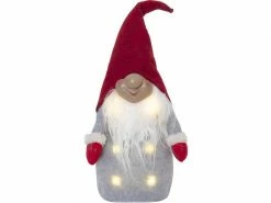 Star Trading Weihnachtsfigur Wichtel Joylight, 40 cm, Rot